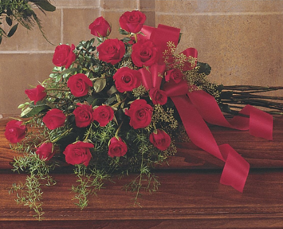 Red Rose Tribute Bouquet Casket Spray