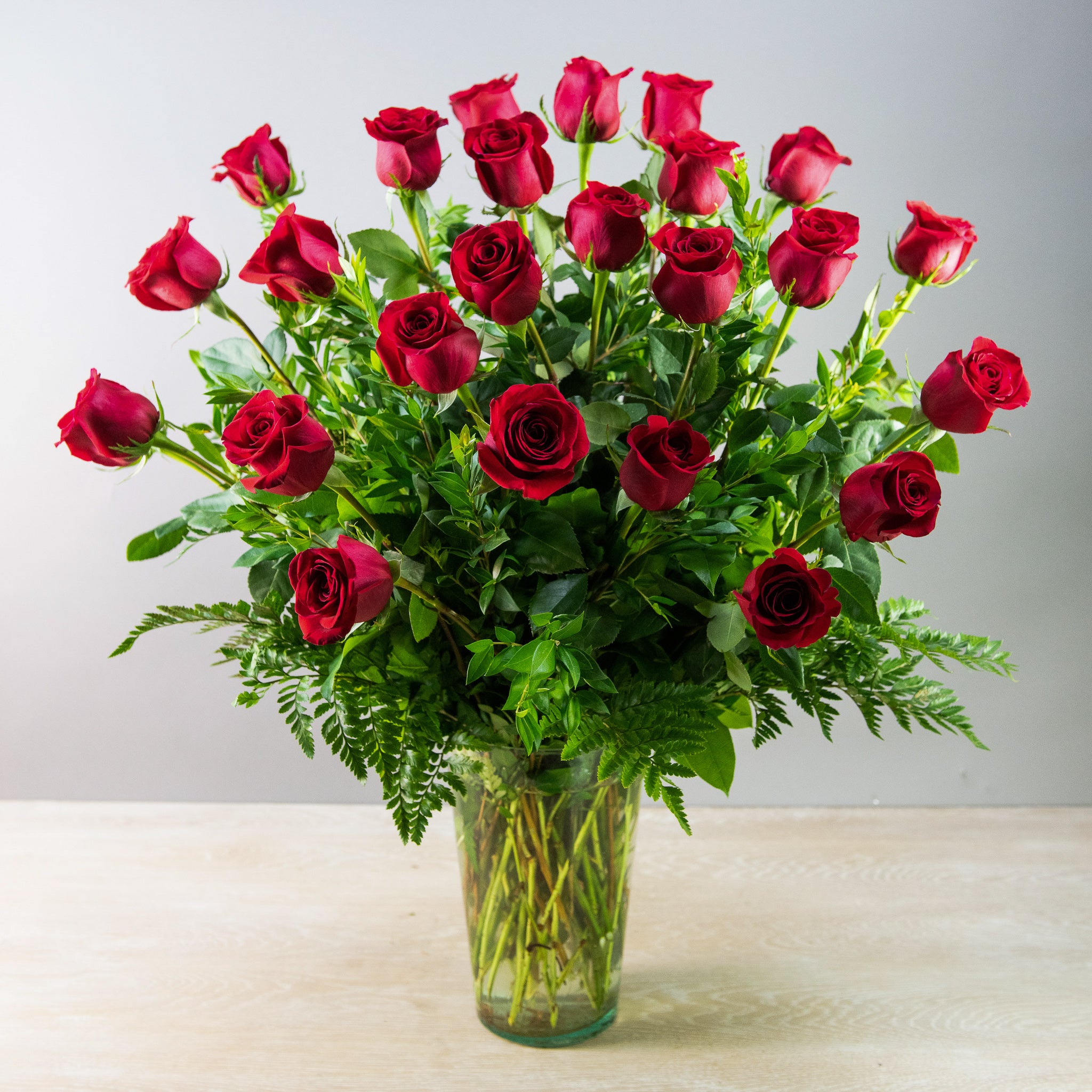 2 Dozen Red Roses Arranged