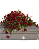 Red Regards Casket Spray